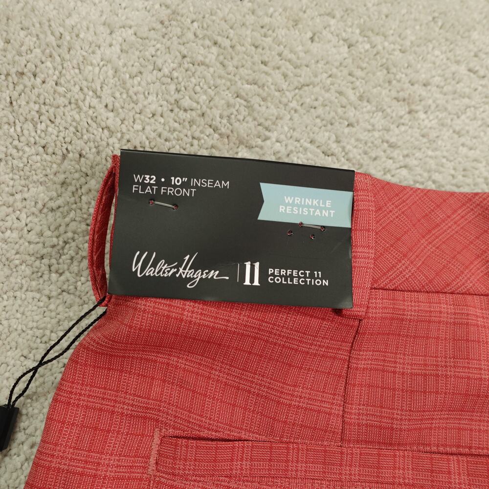 NWT Walter Hagen Mens Perfect 11 Golf Tonal Plaid Shorts Dark Coral Size 32 - Picture 8 of 10